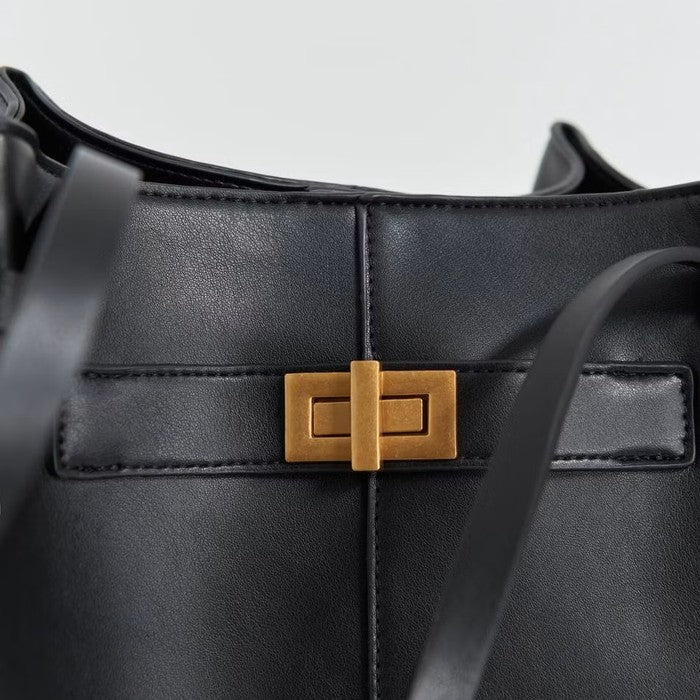 Sac long strap pu — Noir